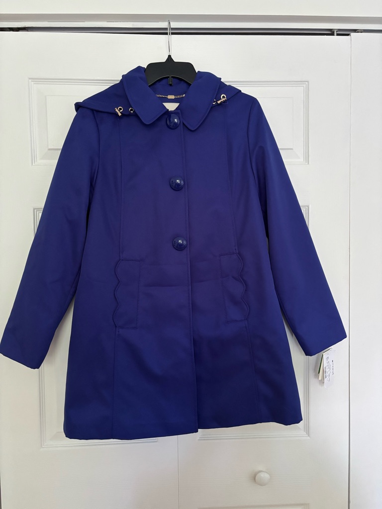 Kate Spade Bold Royal Blue Hooded Coat